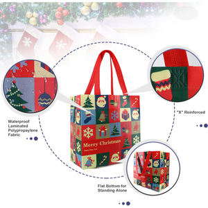 Bolsa Ecológica Reutilizable para <span class=keywords><strong>Eventos</strong></span>, con Impresión Personalizada Navideña, Hecha de Material Reciclado - Product Image 4