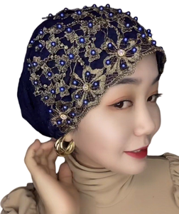 2026 Factory <b>Direct</b> Latest Fashion Delicate Feather Lace Embroidery <b>Beads</b> Breathable Polyester Islamic Hijab Scarf New Design - Product Image 1