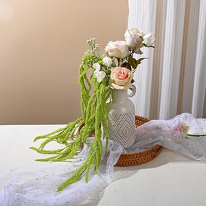 Arche de mariage suspendue en soie <span class=keywords><strong>Amarante</strong></span> 32 pouces, perles vertes, glycine, décoration moderne faite à la main, respectueuse de l'environnement - Product Image 4