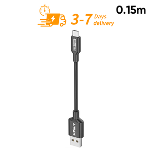 SUNGUY CE Certified Power <b>Cable</b> 0.15m Nylon Braided <b>USB</b> Fast Charging <b>Cable</b> chargeur Data <b>Cables</b> for EU Market - Product Image 1