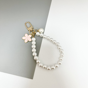 Porte-clés de mariage en perles avec <span class=keywords><strong>pendentif</strong></span> fleur pour sac, accessoires en perles, breloques, cadeaux pour faveurs de mariage, accessoires de photomaton - Product Image 2