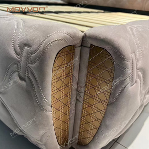 Кровать размера «<span class=keywords><strong>King</strong></span>-Size» в американском роскошном стиле, в европейском стиле, Высококачественная двуспальная кровать из массива дерева, мягкая кожаная кровать - Product Image 5