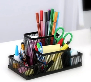 <span class=keywords><strong>Organisateur</strong></span> de <span class=keywords><strong>bureau</strong></span> en métal de haute qualité 2026, populaire, avec porte-stylos et porte-notes en maille - Product Image 5
