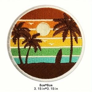 Patch brodé thermocollant Ciel étoilé, lever de soleil, montagne, boussole, espace pour la décoration de vêtements, sacs et chapeaux - Product Image 5