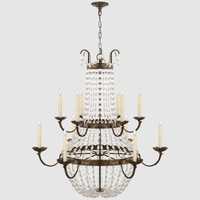 XZ American Vintage K9 Crystal Indoor Candle Handing Lamp Techo Bronce Lujo Cobre Latón Led Chandelier Design Lámpara colgante