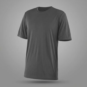 เสื้อยืดออกกำลังกายสีเทาชาร์โคลน้ำหนักเบาสำหรับผู้ชาย – เสื้อยืดกีฬาเนื้อนุ่ม ระบายความชื้นได้ดี พร้อมความยืดหยุ่นและการทรงเข้ารูปแบบแอธเลติก - Product Image 3