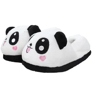 winter warm cute cartoon animal toy plush fur panda indoor home slipper shoe