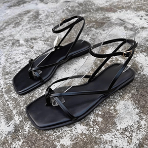Sandali piatti da donna Zar Original Factory Label, stile coreano, leggeri, estivi, con cinturino sottile e punta aperta, slip-on. - Product Image 3