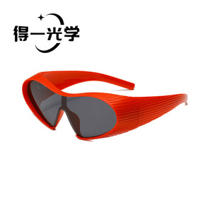 Irregular Oversized <b>Sunglasses</b> UV400 Black Women's Fashion Sunshades - Product Image 2