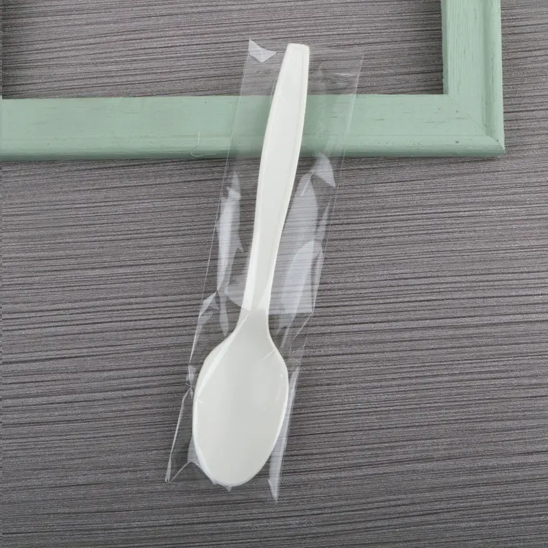 Disposable Fork Spoon Bulk Package Cpla Travel Compostable Cutlery & Utensils Set With Napkin