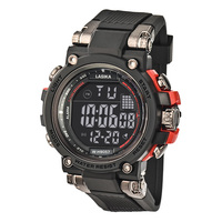 Jam Tangan Digital Industri Tangguh LASIKA WH9057 Layar Hitam Putih Tahan Air 3BAR Lampu Latar LED Alarm Stopwatch TPU Pria