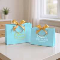 Sacs cadeaux pour shopping, sacs à poignée pour baby shower avec ruban, personnalisables avec nom pour emballage de produits pour bébés et maternité
