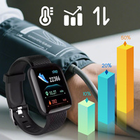 Montre connectée sportive unisexe 116 Plus tendance, bracelet en silicone carré, pour suivi d'activité, étanche, montre numérique