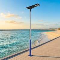 Tiang Lampu Jalan Tenaga Surya Terintegrasi Galvanis Celup Panas untuk Luar Ruangan