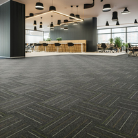 Teppichfliesen für Heim & Gewerbe, Polypropylen-Vliesrücken, Modulares Bodenbelag mit Geometrischem Muster, Gepolstert für Hotels