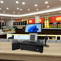 Système PDV Tout-en-Un Écran Tactile Capacitif Caisse Enregistreuse Imprimante Scanner Tiroir-Caisse Lecteur de Cartes pour Détaillants et Cafés SANDU S2