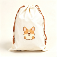 Sac de rangement en toile à cordon imprimé tête d'ours mignon personnalisé pour l'emballage de cadeaux de vacances et le rangement d'équipements sportifs