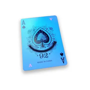 Stampa personalizzata casinò lino germania 310gsm tedesco nero Glow Poker carte da gioco