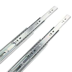 304 Stainless Steel Three-Section Sliding Drawer Guide with Thickened Damping and Quiet <b>Cushioning</b> for Kitchen & Gym Use - Product Image 1