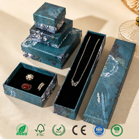 Boîte d'emballage de bijoux en carton de style chinois en gros, boîte à bijoux rigide en carton de luxe élégante personnalisée haut de gamme avec couvercle et base
