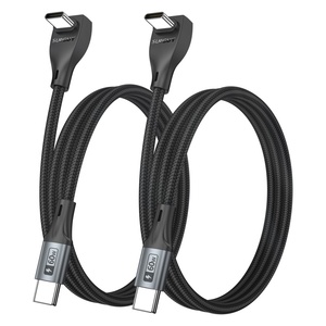 SUNGUY Nylon Braided 90 Degree 60W Fast <b>Charging</b> Data <b>Cable</b> <b>USB</b> C <b>Cable</b> Charger for Mobile Phone Latop - Product Image 1