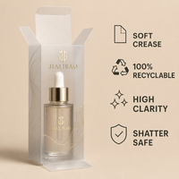 Boîte pliante en PET transparente haute clarté avec cintre, emballage personnalisé B2B en gros pour la vente au détail de produits de beauté et de maquillage