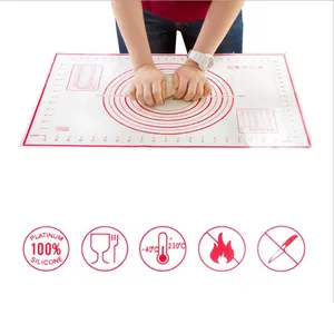 Food Grade Non Stick Non Slip Silicone Pastry Mat Silicone Kneading Dough Mat Baking Mat With Measurement