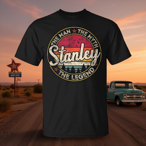 T-shirt Stanley The Man The Myth The Legend unisexe, col rond, manches courtes, chemise promotionnelle pour adultes - Product Image 3