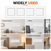 Cadre de prise murale électrique 4 modules, panneau de façade quadruple moderne, OEM ODM pour maison, bureau, hôtel