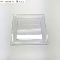 Assiettes en plastique carrées de 10 pouces, résistantes, transparentes, pour desserts/salades, élégantes, durables, idéales pour les mariages, les fêtes, la restauration