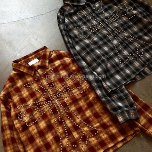 ผู้ผลิตเสื้อผ้าสตรีทแวร์แบบ OEM รับผลิตเสื้อเชิ้ตผ้าแฟลนเนลแขนยาวทรงโอเวอร์ไซส์คุณภาพสูงสำหรับผู้ชาย - Product Image 3