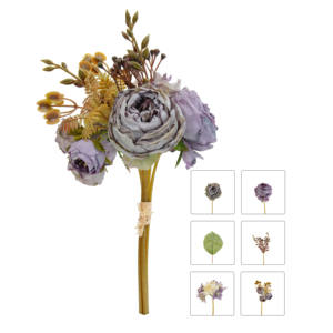 ช่อดอกไม้ประดิษฐ์สีขาวตกแต่งงานแต่งงานงานปาร์ตี้ที่บ้าน - Product Image 5