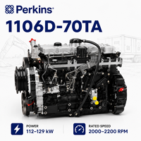Moteur diesel Perkinns 1106D-70TA 112-129KW 150-173hp 2000-2200rpm Moteur industriel pour la construction et les machines industrielles