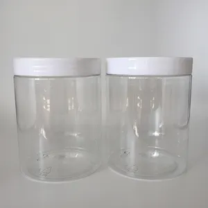 Massen verkauf 600ml / 600 Gramm/20 Unzen PET-Glas, Lebensmittel verpackung Kunststoff Süßigkeiten Glas Haustier Keks Verpackung klarer Behälter