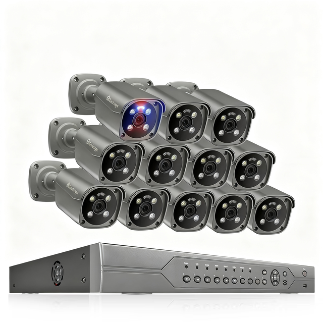 Techage H.265 16CH 5MP 8MP POE Camera System Face Human Detect Two-way Audio Outdoor 4K Security Full Color Night Vision