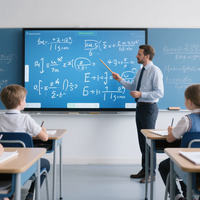Tableau blanc interactif de 75 pouces, écran tactile 4K pour le bureau et l'éducation, verre trempé anti-reflets, double stylo d'écriture