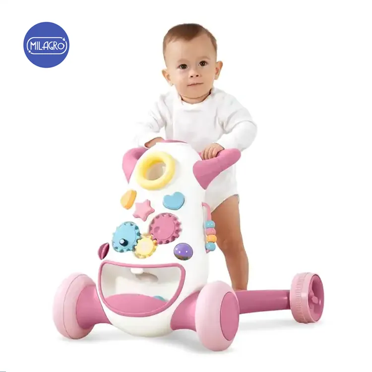 Ayarlanabilir hız tekerlekler güvenli istikrarlı çok fonksiyonlu öğrenme ilk adımları boyunca itin çocuk oyuncakları müzik ile basit bebek yürüteci