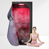 Sauna infrarouge pliable portable pour une personne, avec douche vapeur intégrée, en matériaux durables, pour usage domestique (sec et humide)