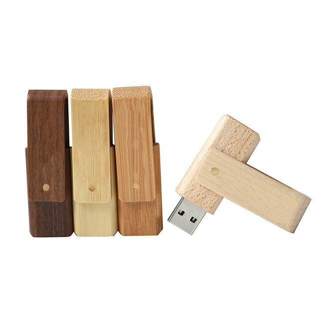 USB Flash Drive 3.0/2.0 32GB-512MB Custom Logo in Stock New Swivel Wooden USB Flash Drive