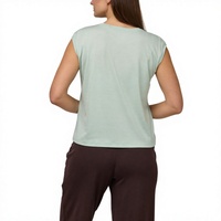 Débardeur court côtelé en coton à séchage rapide pour femme, coupe ample, avec logo personnalisé, idéal pour le sport
