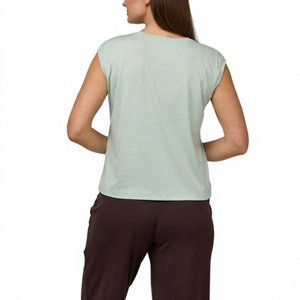 Chaleco Corto Holgado de Verano para Mujer, de Algodón Acanalado de Secado Rápido, con Logotipo Personalizado, Camiseta sin Mangas, Chaleco Deportivo, Top - Product Image 4