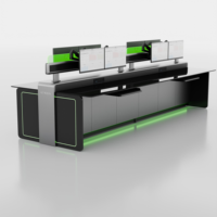 Console de commande modulaire en aluminium moderne Kesino, bureau incurvé certifié CE pour salle de contrôle et studio de diffusion