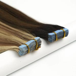 Extensions de cheveux vierges naturelles à bandes adhésives pour femmes, invisibles et résistantes, avec bandes adhésives régulières, lisses et ondulées, double trame, fabriquées à la machine - Product Image 1