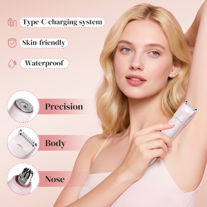 Tondeuse électrique rechargeable pour les jambes, les bras, le nez et les poils, <span class=keywords><strong>rasoir</strong></span> électrique pour femmes, épilateur, épilation pour le <span class=keywords><strong>visage</strong></span> et le corps - Product Image 1