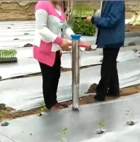 Machine à Planter, Semer et Repiquer Manuelle Portative en Acier Inoxydable pour Plants de Poivron, Tomate, Chou, Légumes et Riz