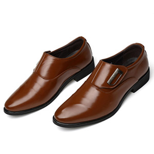 Zapatos de Vestir de Piel Sintética con Punta en Pico para Hombre Joven, con Cierre de Banda Elástica para Oficina y Trabajo, Mocasines Antideslizantes Cómodos - Product Image 3