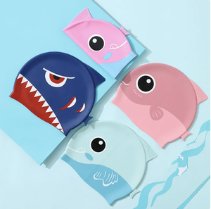 Bonnet de bain en silicone souple pour enfants, garçons et filles, motif dinosaure de dessin animé, haute élasticité, imperméable - Product Image 5