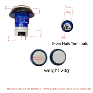 Interrupteur à bouton-poussoir rond de 40 mm avec LED, type boîtier, pour machine de jeu d'arcade et paiement par pièces, fournisseur chinois - Product Image 1