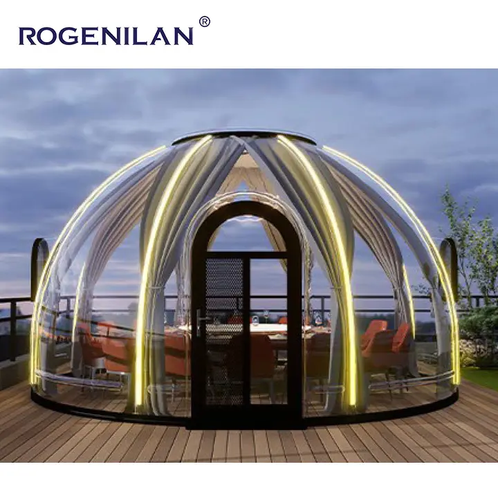 Schlussverkauf neues Design PC Kuppel Hotel Polycarbonat Kuppelzelt modulares vorgefertigtes Kuppelhaus für Resorts