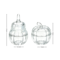 Pot à bonbons en verre en forme de citrouille et de pomme avec couvercle, transparent, pour la décoration de table d'Halloween et la maison (vente en gros)